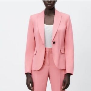 NWT ZARA Pink Single Button Blazer XS / 2